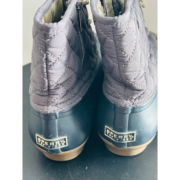 Sperry Saltwater Blue Quilted Duck Boots Waterproof 10 - Picture 2 of 4